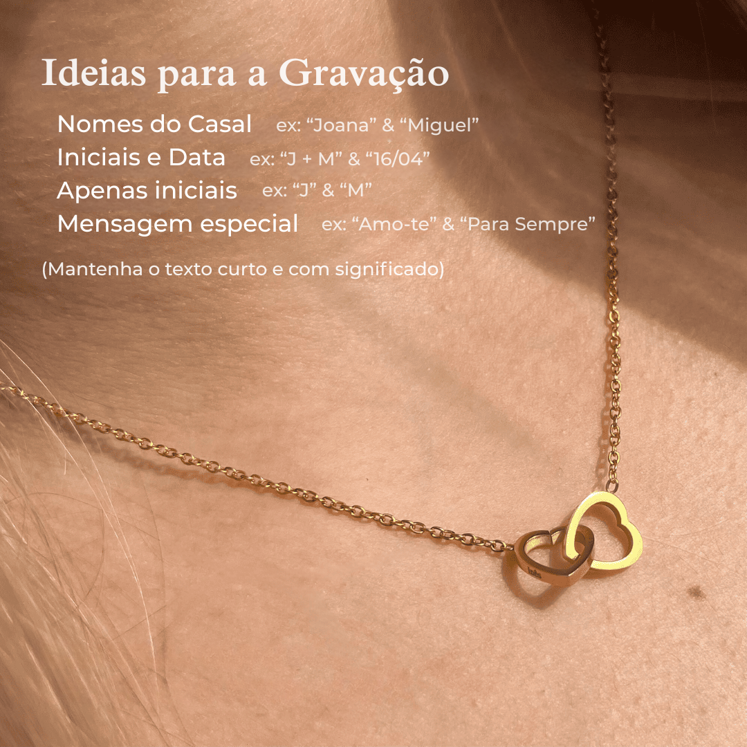 Rosa Eterna & Colar Coração Personalizado