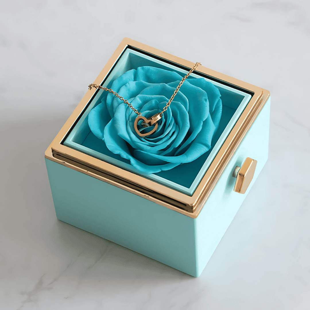 Rosa Eterna & Colar Coração Personalizado